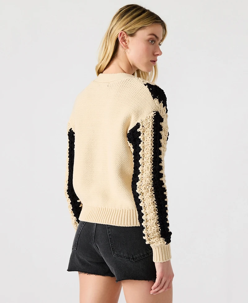 Steve Madden Women's Lucas Striped Knit Button-Front Cardigan