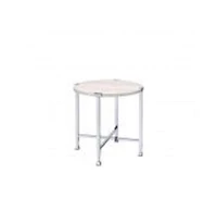 Contemporary Round End Table – Manufactured Wood and Metal Design