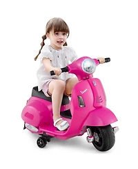 Licensed Vespa Kids Ride on Motorcycle with Led Headlight and Horn Sound
