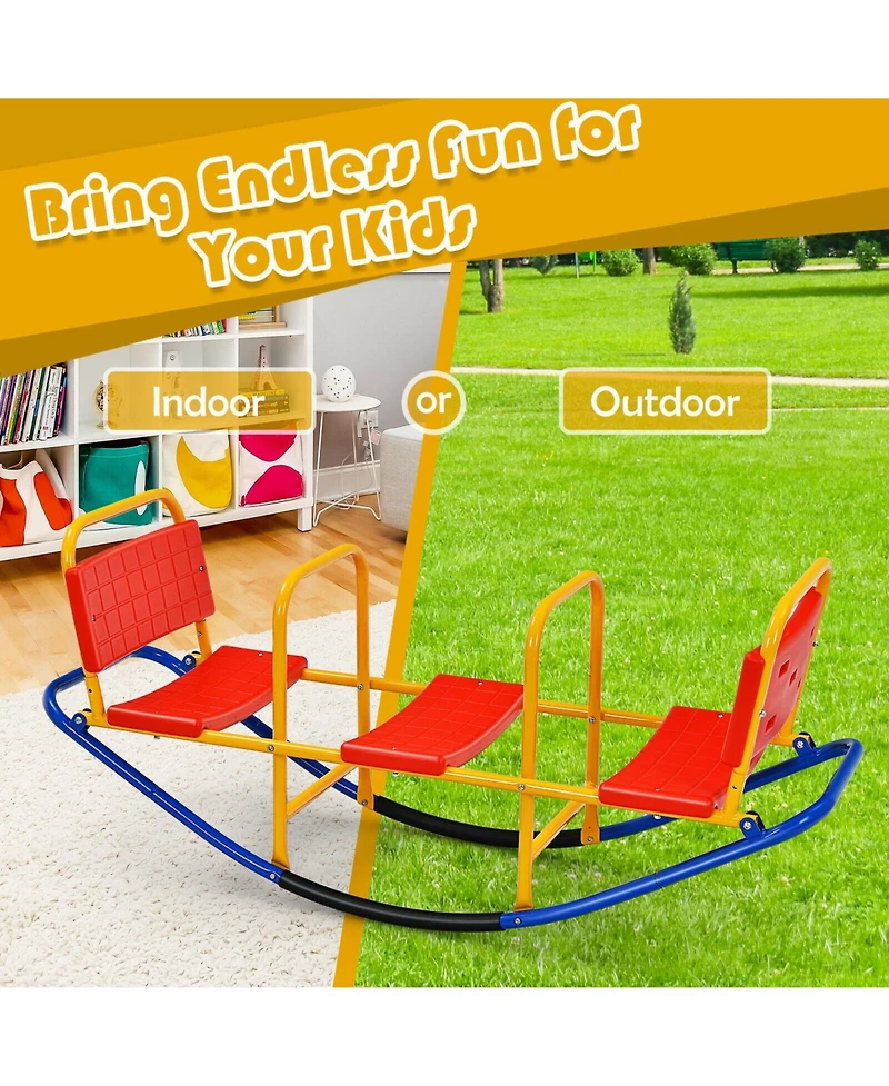 Outdoor Kids Seesaw Swivel Teeter for 3 to 8 Years Old