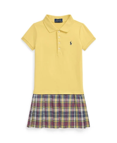 Polo Ralph Lauren Toddler and Little Girls Plaid Skirt Stretch Mesh Dress