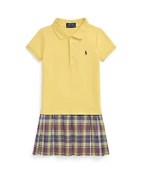Polo Ralph Lauren Toddler and Little Girls Plaid Skirt Stretch Mesh Dress