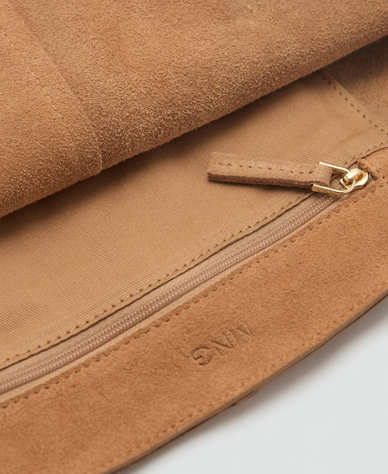 Mango Women's Suede Shopper Bag