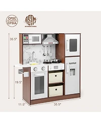 Kids Modern Toy Kitchen Playset with Attractive Lights and Sounds
