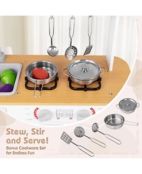 Toddler Pretend Play Kitchen Toy with Stove for 3+ Boys and Girls
