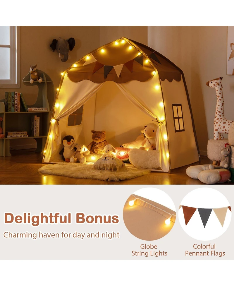 Kids Play Tent Bed with String Lights Extra Large Playhouse