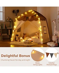Kids Play Tent Bed with String Lights Extra Large Playhouse