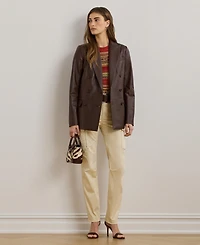 Lauren Ralph Women's Double-Breasted Lambskin Blazer