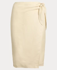 Lauren Ralph Women's Linen-Blend Twill Wrap Skirt