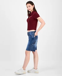 Madden Girl Juniors' High-Rise Denim Jorts