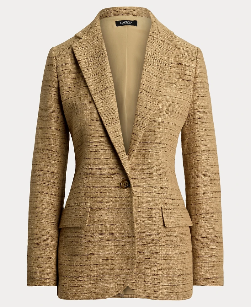 Lauren Ralph Women's Herringbone Linen-Blend Tweed Blazer