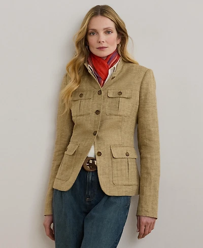 Lauren Ralph Women's Herringbone Linen Jacket