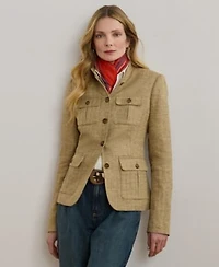 Lauren Ralph Lauren Womens Herringbone Linen Jacket 0p 18