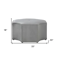 Velvet Tufted Octagonal Ottoman for Coffee Table and Modern Home Styling
