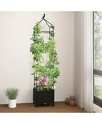 Hips Raised Garden Bed Poly Wood Elevated Planter Box-Black