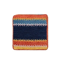 18" Multicolored Polyester Blend Ottoman