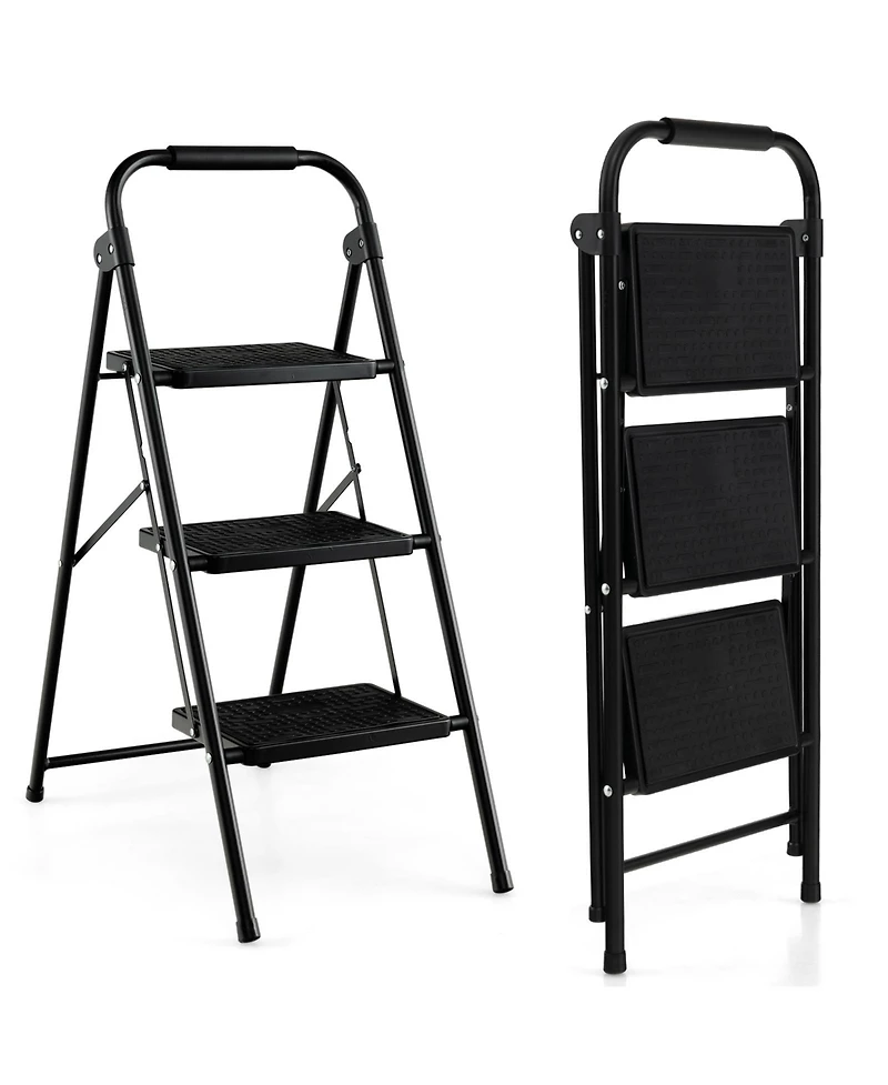 3-Step Ladder with Wide Anti-Slip Pedal-3-Step