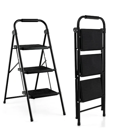 3-Step Ladder with Wide Anti-Slip Pedal-3-Step