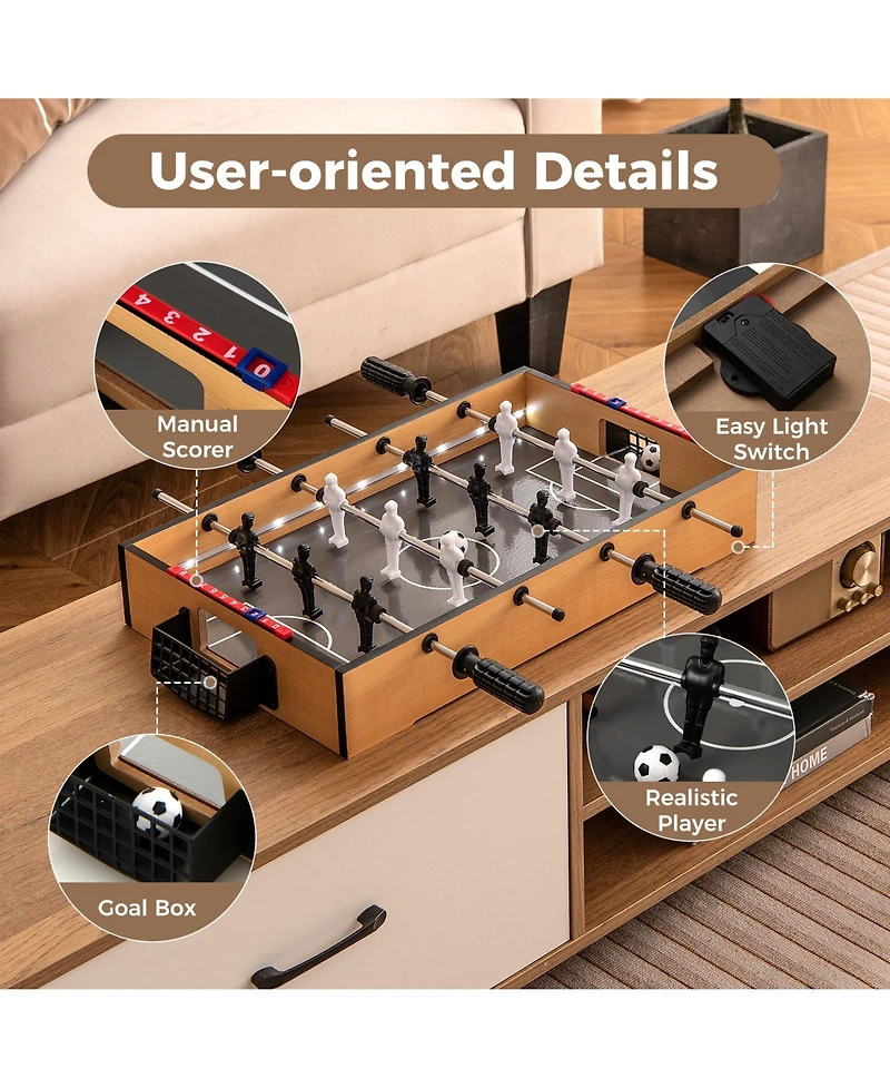 Mecale Game Room Size Football Table with Non-slip Handle
