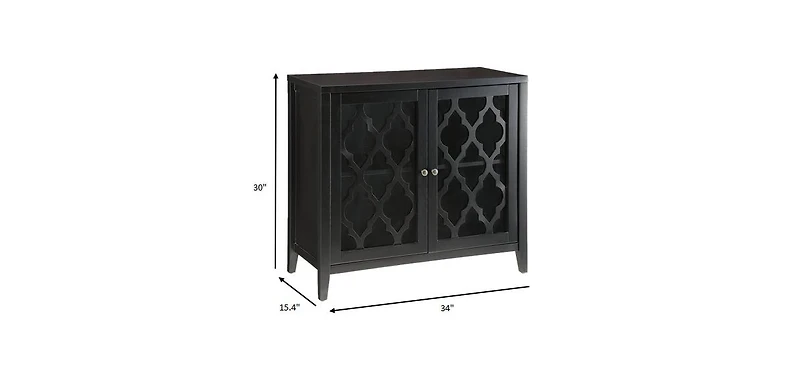 Two Glass Door Sideboard Cabinet with Adjustable Shelves