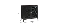 Two Glass Door Sideboard Cabinet with Adjustable Shelves