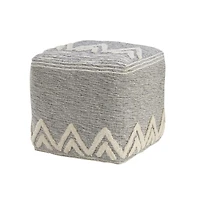 16" Grey Polyester Ottoman
