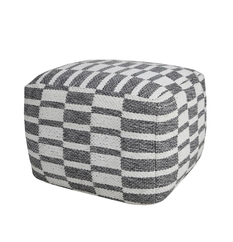 18" Grey 100% Cotton Ottoman