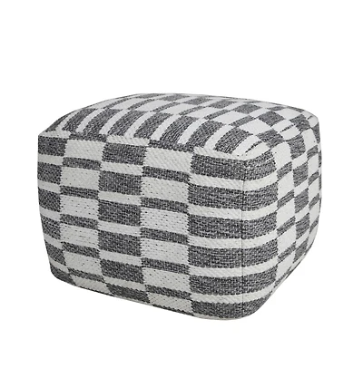 18" Grey 100% Cotton Ottoman