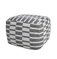 18" Grey 100% Cotton Ottoman