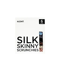100% Silk Skinny Hair Scrunchies 6-Pack