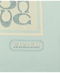 Coach Textured Signature Print Silk Square Scarf