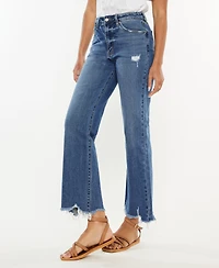 Kancan Women's High Rise Slim Wide Leg Pull On Jeans
