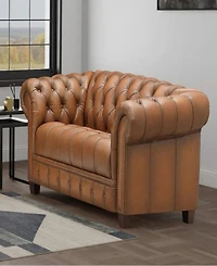 Hydeline York 70" Top Grain Leather Loveseat