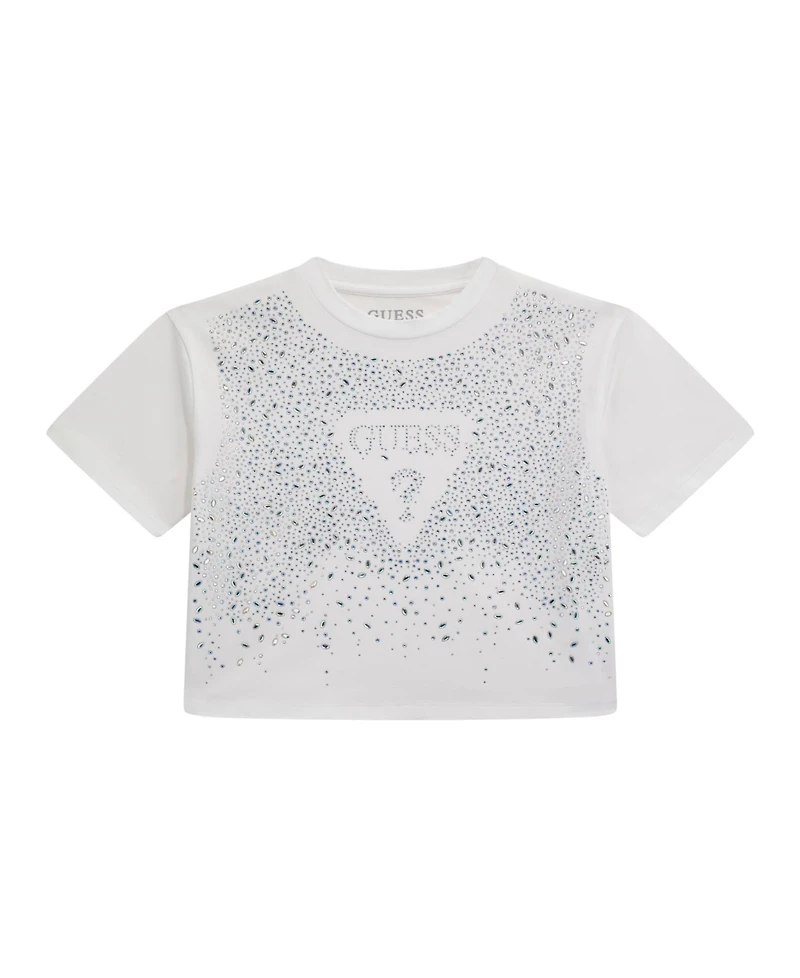 Guess Big Girl Short Sleeve with Rhinestone Logo T-Shirt