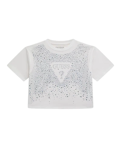Guess Big Girl Short Sleeve with Rhinestone Logo T-Shirt