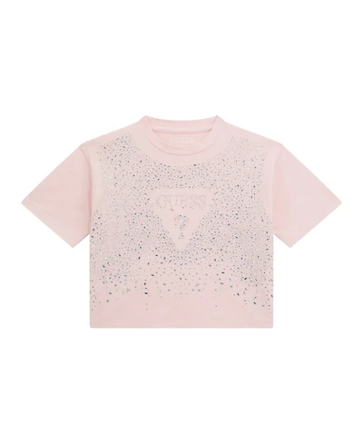 Guess Big Girl Short Sleeve with Rhinestone Logo T-Shirt