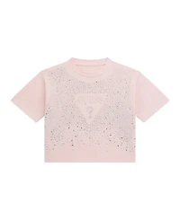 Guess Big Girl Short Sleeve with Rhinestone Logo T-Shirt