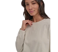 Dkny Women's Tie Front Slub Pullover Top
