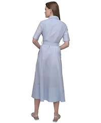 Dkny Jeans Women's Dropped Waist Button-Front Collared Dress