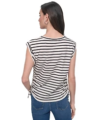 Dkny Jeans Women's Side-Tie Ruched Sleeveless T-Shirt