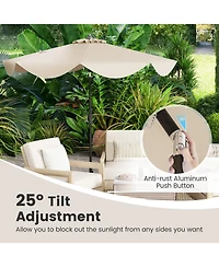 9 Ft Patio Umbrella with Crank Handle and Push Button Tilt