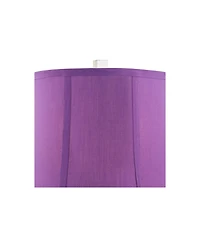 Bijoux Modern Chic Bohemian Table Lamps 25.5" High Set of 2 Brushed Nickel Multi Colored Stacked Acrylic Gem Purple Drum Shade for Kids Girls Roo
