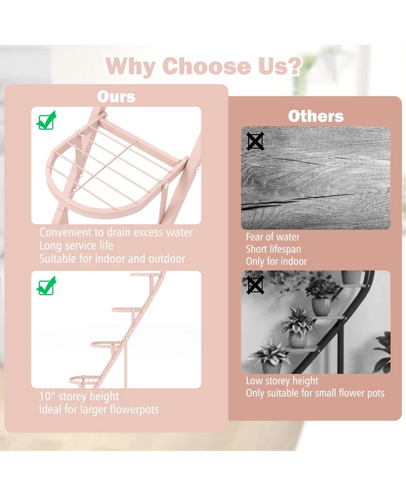 Outdoor Wicker Flower Pot Set of 2 with Drainage Hole for Porch Balcony-Brown