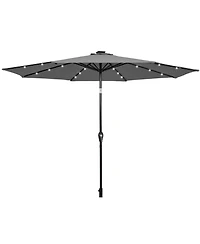 10 Feet Outdoor Patio Umbrella with Bright Solar Led Lights-Gray