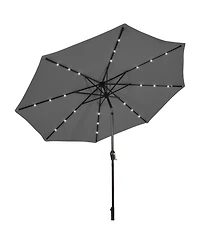 10 Feet Outdoor Patio Umbrella with Bright Solar Led Lights-Gray
