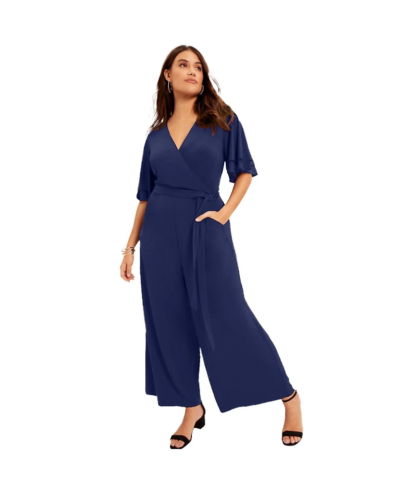 June + Vie Women's Wide-Leg Jumpsuit