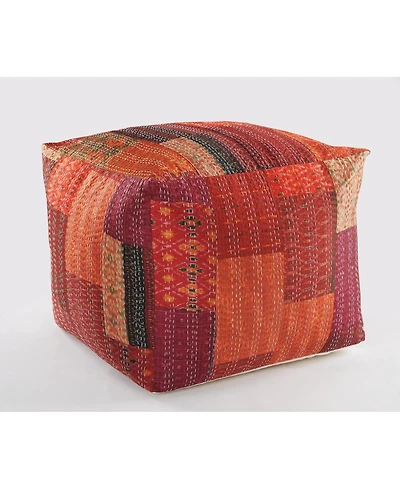 Modern Cotton Blend Fabric Ottoman Pouf Accent Seat