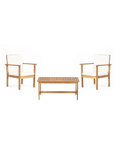 Outdoor Acacia wood 2 Club Chair And Table