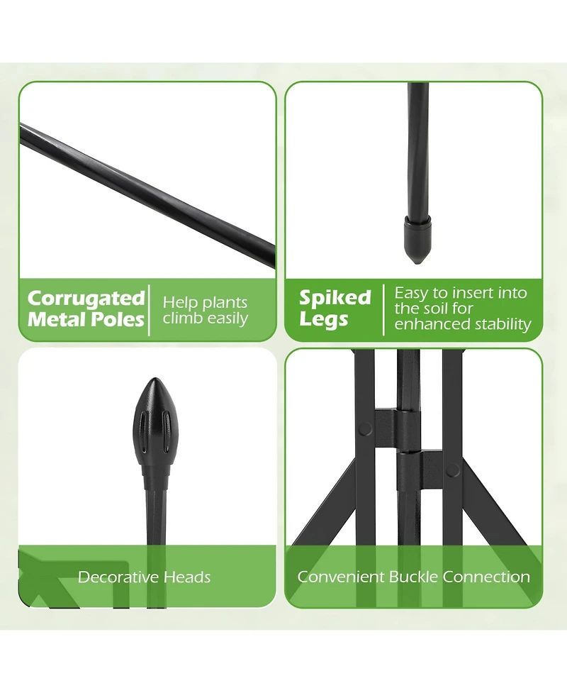3-Pack Outdoor Plant Support Frame for Raised Garden Bed