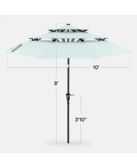 Best Choice Products 10ft 3-Tier Patio Umbrella, Market Sun Shade w/ Tilt Adjustment